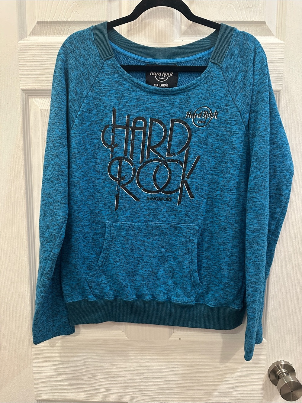 Hard Rock Cafe Singapore Blue Crewneck Graphic Pullover Sweatshirt XXL